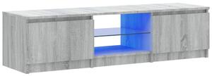 TV Cabinet with LED Lights Grey Sonoma 140x40x35.5 cm