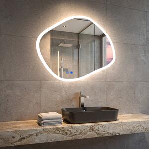 Illuminated Bathroom Mirror 84x74 cm with Dual Light Color, Touch Switch and Heating Mat