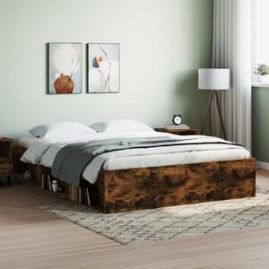 Bed Frame Smoked Oak 140x190 cm