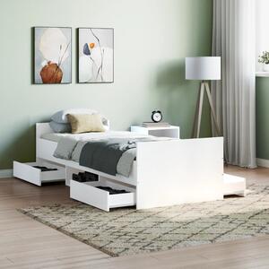 Bed Frame with Headboard and Footboard White 75x190 cm