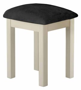 Padstow Cream Stool with Hard Wearing Soft Fabric Charcoal Seat Pad
