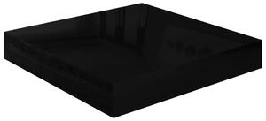 Floating Wall Shelf High Gloss Black 23x23.5x3.8 cm MDF