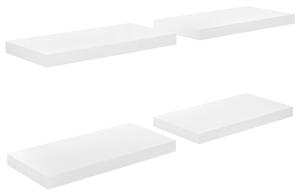 Floating Wall Shelves 4 pcs High Gloss White 50x23x3.8 cm MDF
