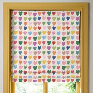 Wee Blue Bell Love Hearts Made To Measure Roman Blind Multi