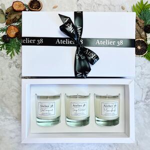 Atelier 38 Set of 3 Spicy & Woody Candle Gift Set Clear