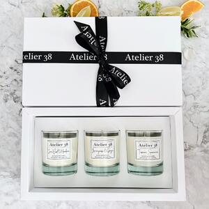 Atelier 38 Set of 3 Citrus & Fresh Candle Gift Set Clear