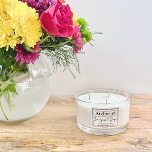 Atelier 38 Lemongrass & Ginger Largewick Candle Clear