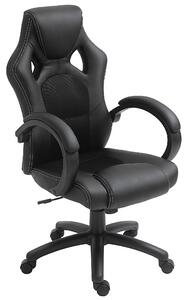 Vinsetto Computer Chair Faux Leather High Back Home Office Chair, Swivel Chair w/ Wheels Armrests, Black