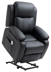 HOMCOM Electric Power Lift Recliner Chair Vibration Massage Reclining Chair with Remote Control and Side Pocket, Black