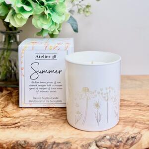 Atelier 38 Summer Engraved Candle White