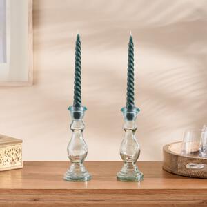 Twisted Taper Candles Forest (Green)