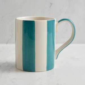 Handpainted Stripe Mug Pacific Blue