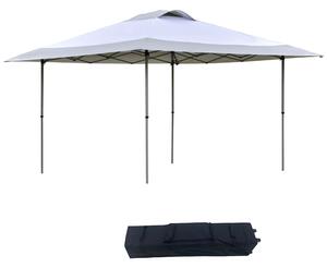 Outsunny 4 x 4m Pop-up Canopy Gazebo Tent with Roller Bag & Adjustable Legs Outdoor Party, Steel Frame, White