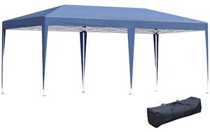 Outsunny Pop Up Gazebo with Double Roof, Foldable Canopy Tent for Weddings & Events, Carrying Bag Included, Blue
