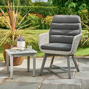 Chedworth Grey FCS Acacia & Rattan Garden Chair & Table | Roseland