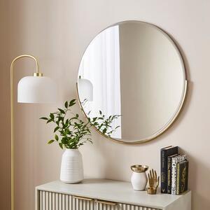 Milan Half Frame Round Wall Mirror