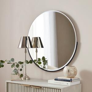 Milan Half Frame Round Wall Mirror