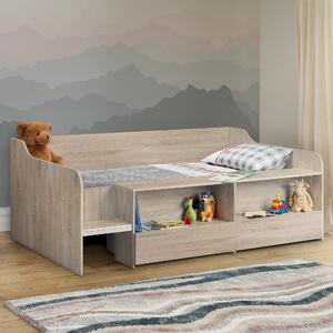 Stella Low Sleeper Children's Bed with Shelving Brown