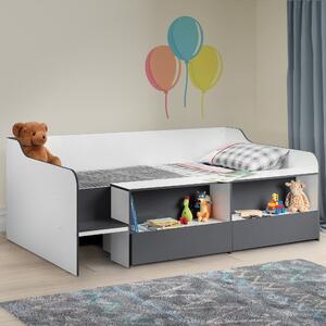 Stella Low Sleeper Children's Bed with Shelving Charcoal