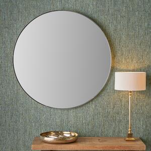Slim Frame Round Wall Mirror Silver