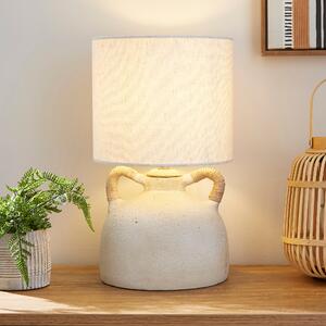 Zuri Traditional Ceramic Handle Table Lamp Natural