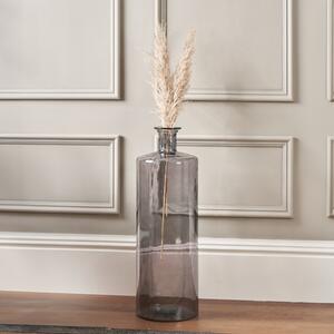 Tall Recycled Glass Bottle Vase Grey