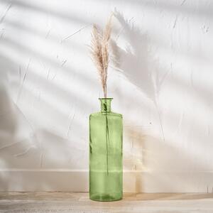 Tall Recycled Glass Bottle Vase Green