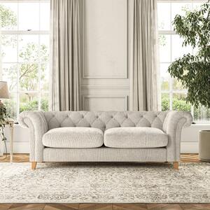 Pimlico Large 3 Seater Sofa Chunky Chenille White Sand