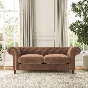 Pimlico 3 Seater Sofa Tonal Plush Chenille Soft Clay