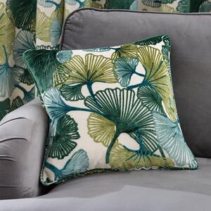 Gingko Cut Velvet Square Cushion