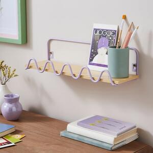 Lilac Wiggle Wall Shelf