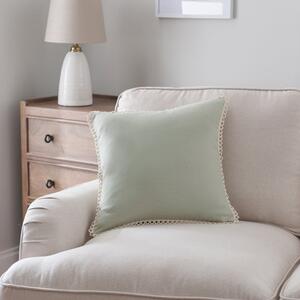 Scalloped Edge Cotton Square Cushion Cover