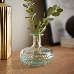 Daroca Green Patterned Glass Bud Vase