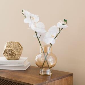 Artificial Orchid in Lustre Finish Glass Vase