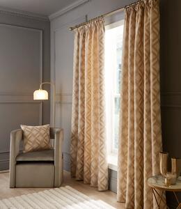 Luxe Jacquard Geo Pencil Pleat Curtains