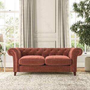 Pimlico 3 Seater Sofa Tonal Plush Chenille Terracotta