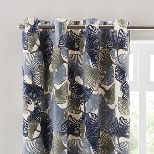 Gingko Cut Velvet Eyelet Curtains