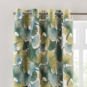 Gingko Cut Velvet Eyelet Curtains