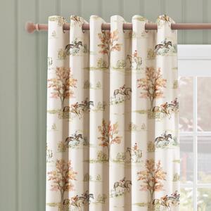 Riding Pursuits Eyelet Curtains Natural