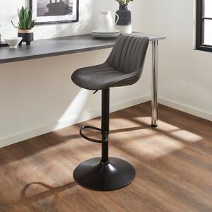 Zion Height Adjustable Barstool, Faux Suede Grey