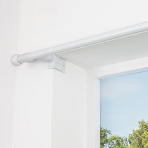 No Drills Extendable Metal Eyelet Curtain Pole White