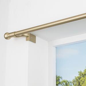No Drills Extendable Metal Eyelet Curtain Pole Gold