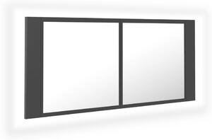 LED Bathroom Mirror Cabinet Black 100x12x45 cm Acrylic