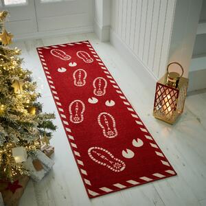 Santa Stop Here Washable Runner Red