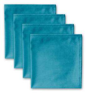 Set of 4 Recycled Velour Napkins Teal (Blue)
