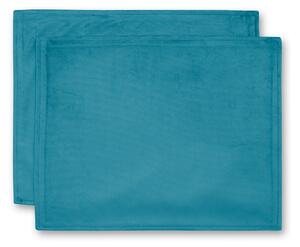 Set of 2 Recycled Velour Placemats Teal (Blue)