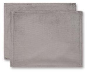 Set of 2 Recycled Velour Placemats Grey