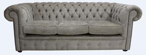 Chesterfield 3 Seater Sofa Velluto Fudge Brown Velvet Fabric In Classic Style