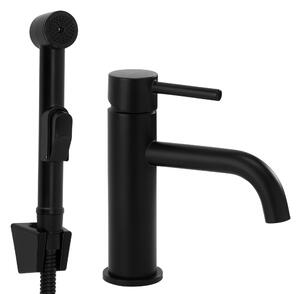 Washbasin faucet with bidetta Rea Lungo Black