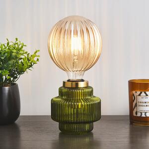 Niamh Ribbed Glass Table Lamp Base Green
